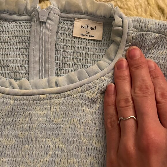 Beautiful Wilfred Women's Blue and Green Blouse - Picture 4 of 8